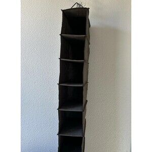 Hanging Shoe Rack 10 Compartment 2 Metal Hooks Space Saving Storage Organization